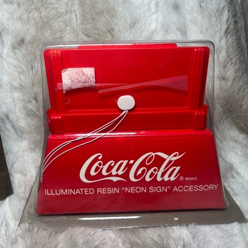 1994 Department 56 Brite Lites 4.5” Resin Coca Cola Neon Sign  Snow Village